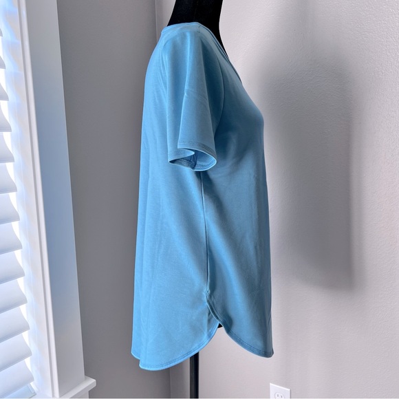 NWT! Skechers short sleeve blue soft french terry tunic top - Picture 2 of 5